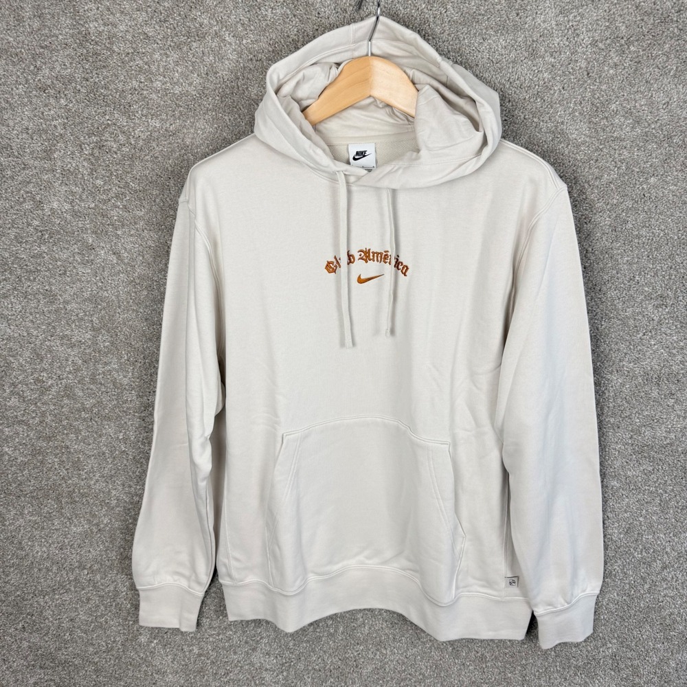 Nike Club America Hoodie Mens Large Sail White Brown Embroidered FQ5283-104 NEW - Picture 2 of 9